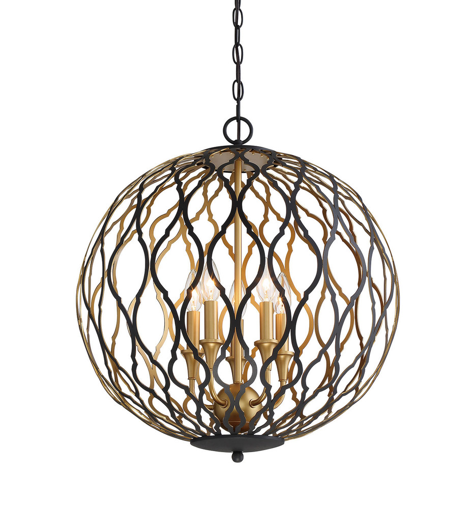 GILDED GLAM - 5 LIGHT PENDANT