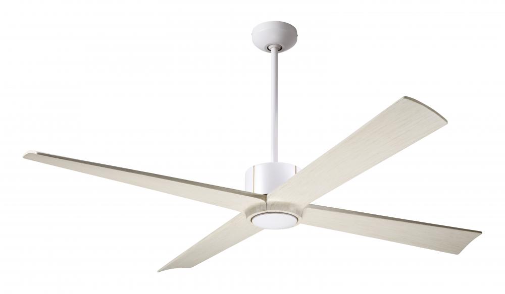 Nouveau DC Fan; Matte White Finish w/ Brass; 56" Whitewash Blades; No Light; Remote Control