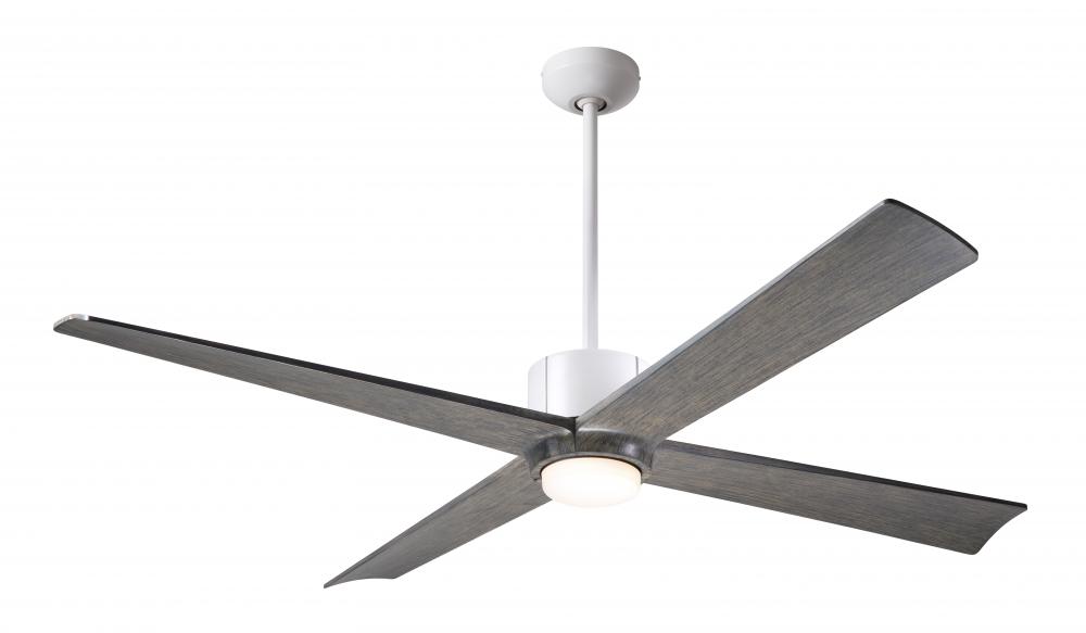 Nouveau DC Fan; Matte White Finish w/ Graphite; 56" Graywash Blades; 17W LED; Wall Control