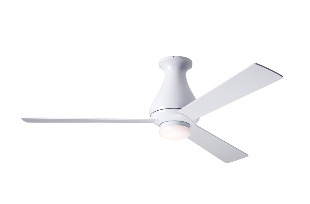 Altus Flush Fan; Gloss White Finish; 52" White Blades; 17W LED; Fan Speed and Light Control (3-w