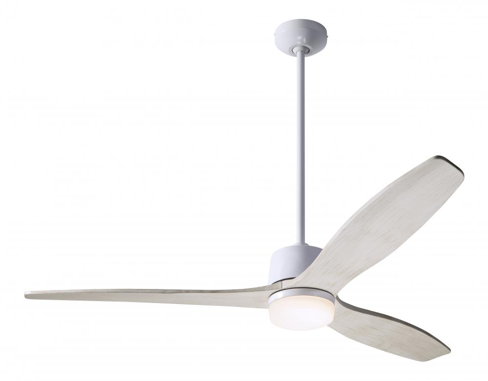 Arbor DC Fan; Gloss White Finish; 54" Whitewash Blades; 17W LED; Wall Control