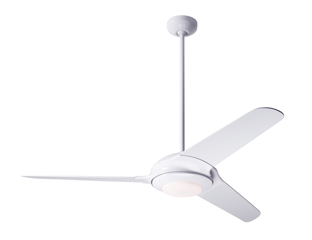 Flow Fan; Gloss White Finish; 52" White Blades; 20W LED; Fan Speed and Light Control (3-wire)