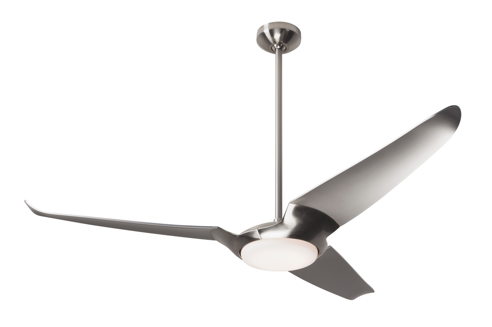 IC/Air (3 Blade ) Fan; Bright Nickel Finish; 56" White Blades; 20W LED; Wall Control