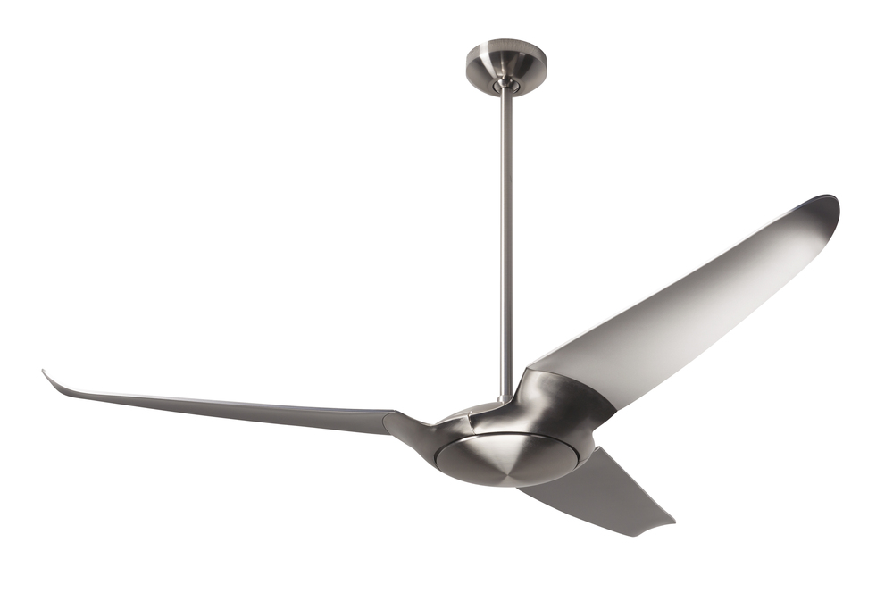 IC/Air (3 Blade ) Fan; Bright Nickel Finish; 56" Nickel Blades; No Light; Remote Control