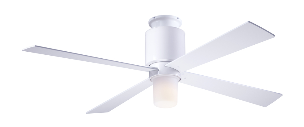 Lapa Flush Fan; Gloss White Finish; 50" Black Blades; 17W LED; Fan Speed and Light Control (3-wi