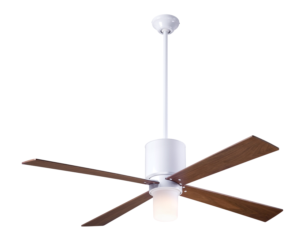 Lapa Fan; Gloss White Finish; 50" Mahogany Blades; 17W LED; Fan Speed and Light Control (3-wire)
