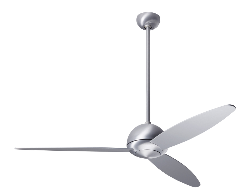 Plum Fan; Brushed Aluminum Finish; 52" White Blades; No Light; Fan Speed and Light Control (3-wi