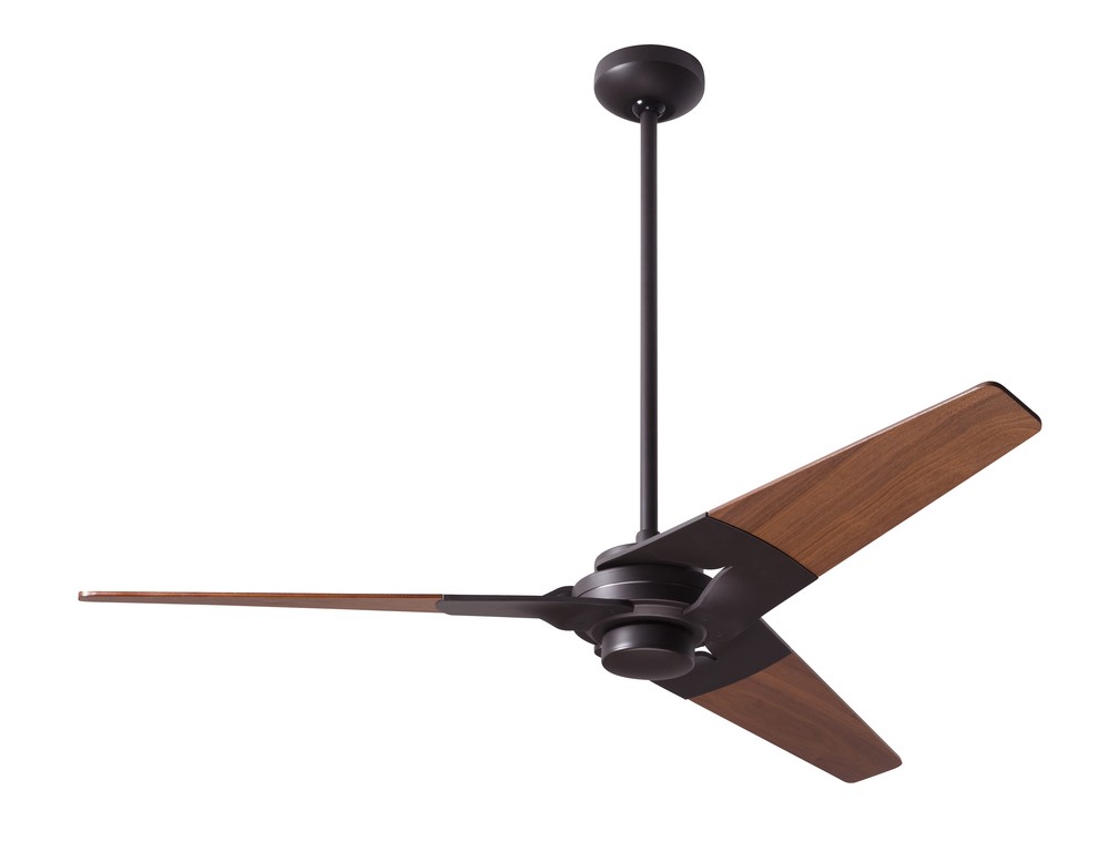 Torsion Fan; Dark Bronze Finish; 52" Mahogany Blades; No Light; Fan Speed and Light Control (3-w