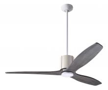 Modern Fan Co. LLX-GWIV-54-GY-NL-WC - LeatherLuxe DC Fan; Gloss White Finish with Ivory Leather; 54" Graywash Blades; No Light; Wall C