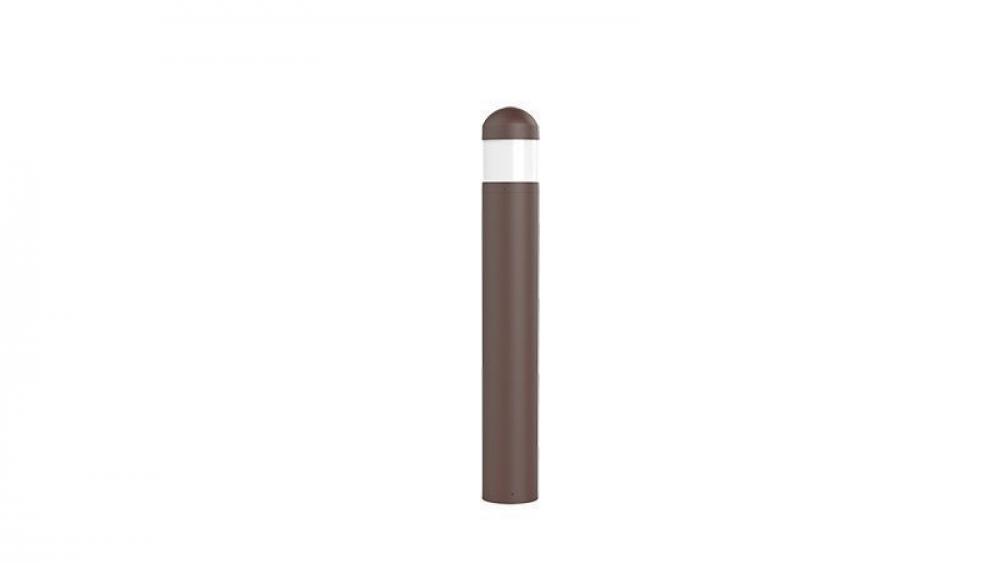 BOLLARD 44in ROUND FLAT TOP ADJ. 12-22W 30/40/50K, BRONZE