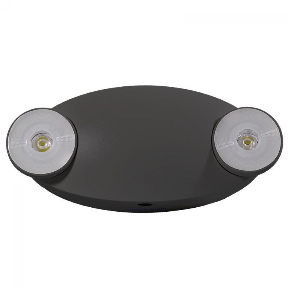 LED 2-HEAD MINI OVAL EMERGENCY LIGHT, 120/277V, BLACK