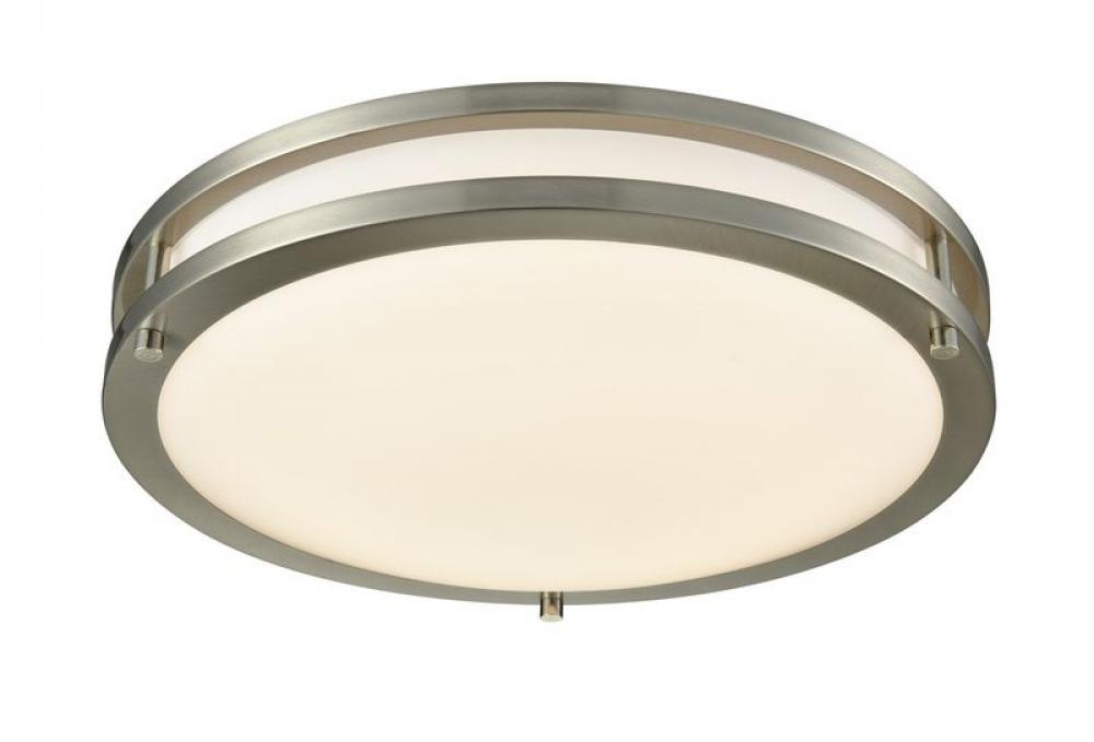 16in LED DOUBLE RING FLUSH MOUNT 24W 1800LM 5CCT 27/30/35/40/50K 120V R80 DIM ES, ETL, FCC, BN