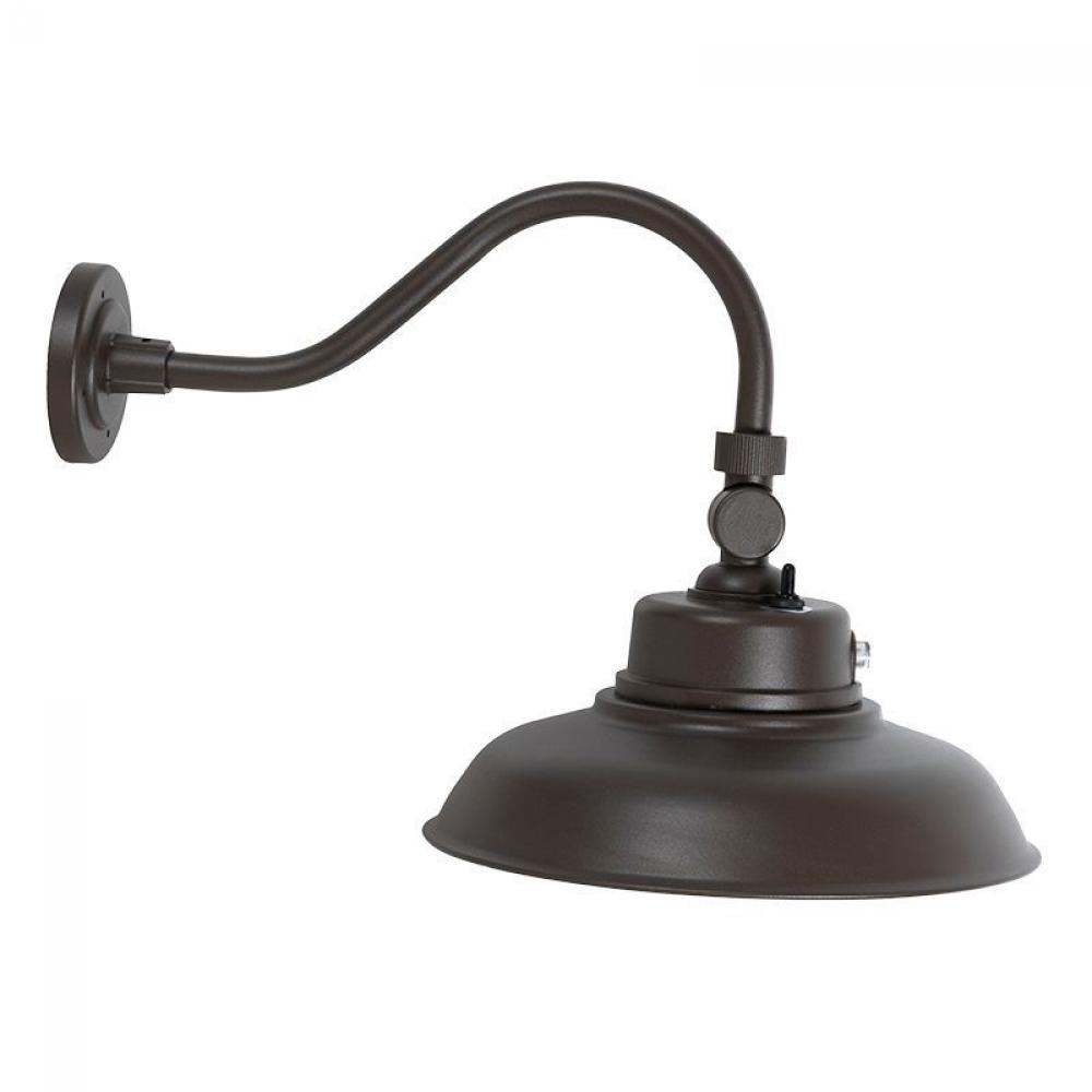 14in 40W GOOSENECK BARN LIGHT, MCT 30/40/50K, 0-10V, PHOTOCELL, BRONZE