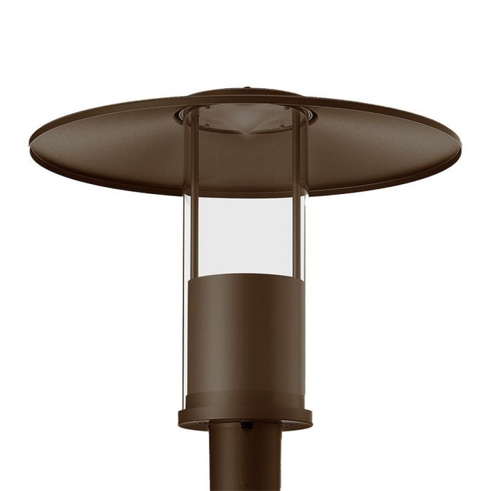 TOP-HAT GARDEN POST-TOP SELECTABLE 12/20/30/40W 30/40/50K, 2-3/8 POLES, 85D BEAM, BR