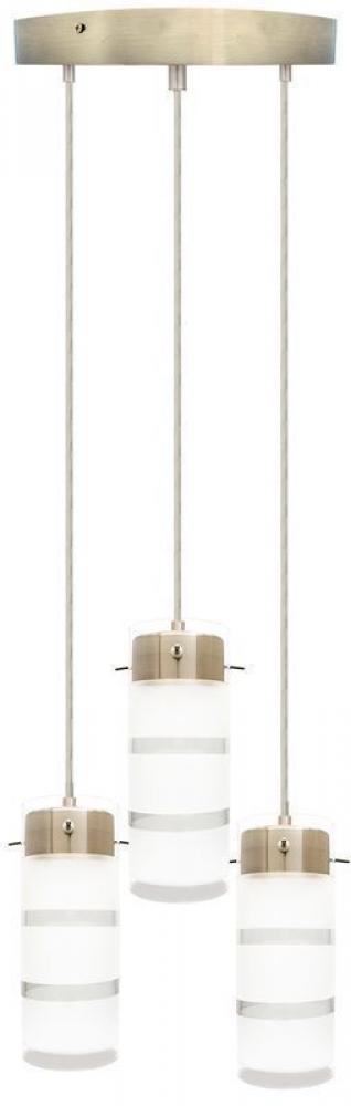 TRIPLE PENDANT INTEGRATED LED WITH FROSTED ETCHED GLASS SHADES, ROUND CONFIG