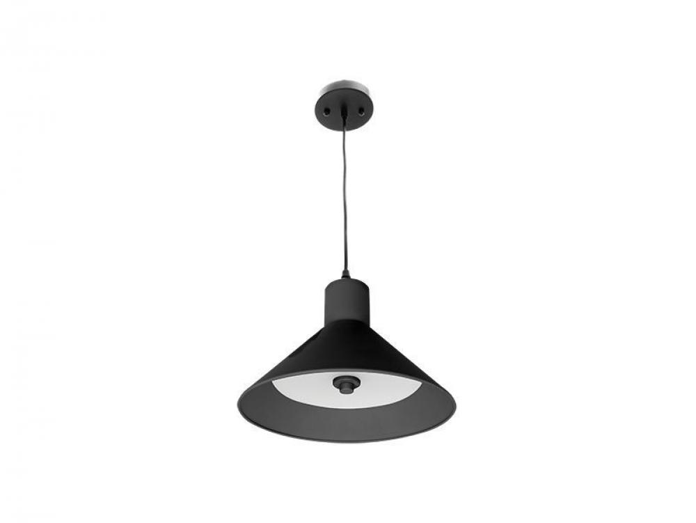 12in INTEGRATED LED MODERN CONE PENDANT 25W 1300LM C90 5CCT 27/30/35/40/50K BLACK