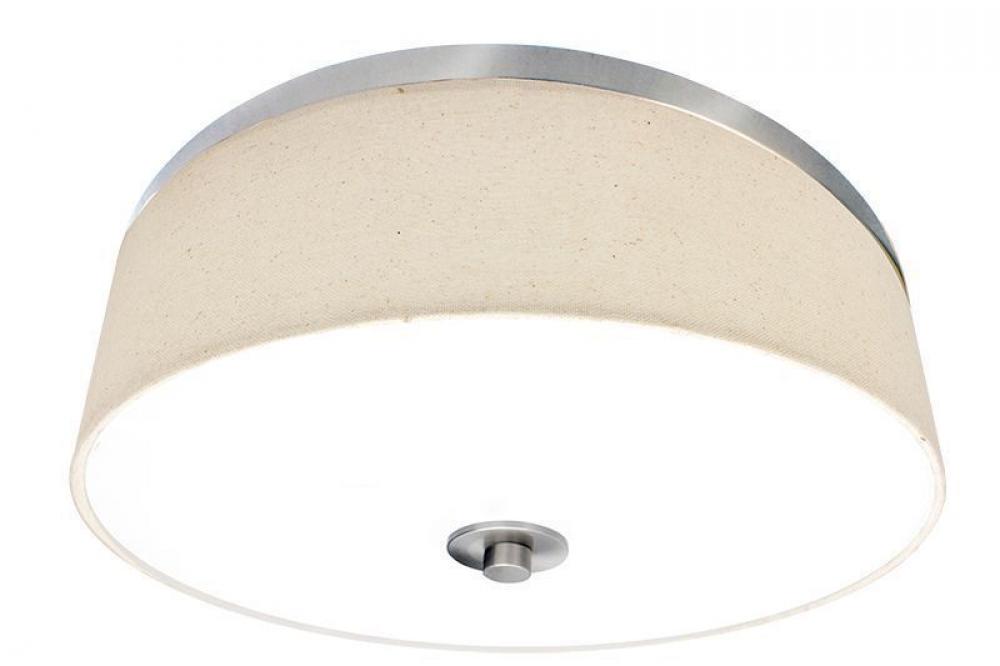 INTEGRATED LED FABRIC DRUM 18in 30W 1800LM C90 5CCT 27/30/35/40/50K, BRUSHED NICKEL