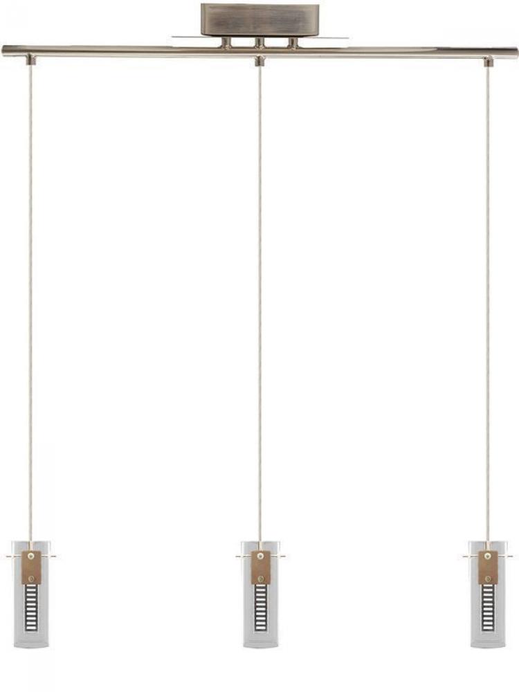 TRIPLE HOLOGRAM PENDANT LINEAR INTEGRATED LED WITH FROSTED SQ GLASS SHADES 18W 900LM