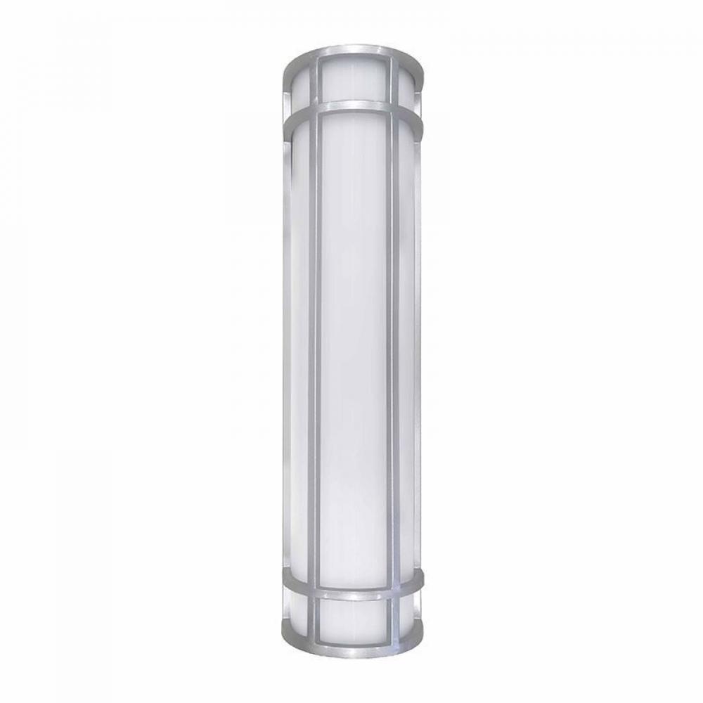 LED 24in OUTDOOR SCONCE 25W 3CCT DUAL-DIMMING, SILVER