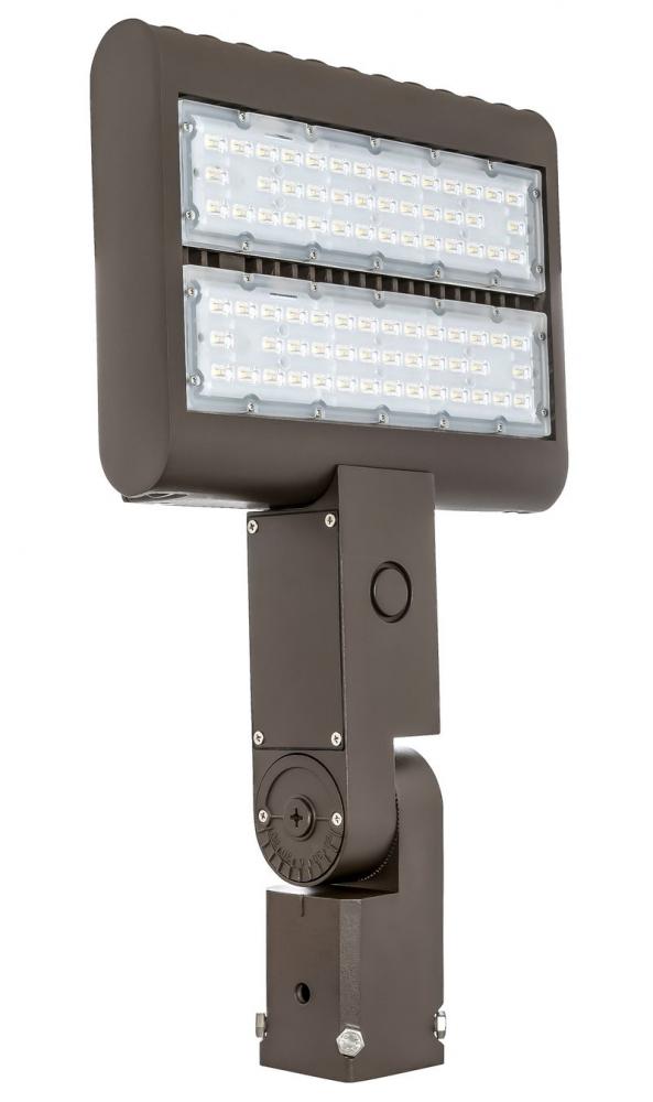 SLIM LED FLOOD, 100~277V, 100W, 10000LM, 5000K, Dark Bronze, SlipFitter W. K/O, IP65, Dimmable, ...