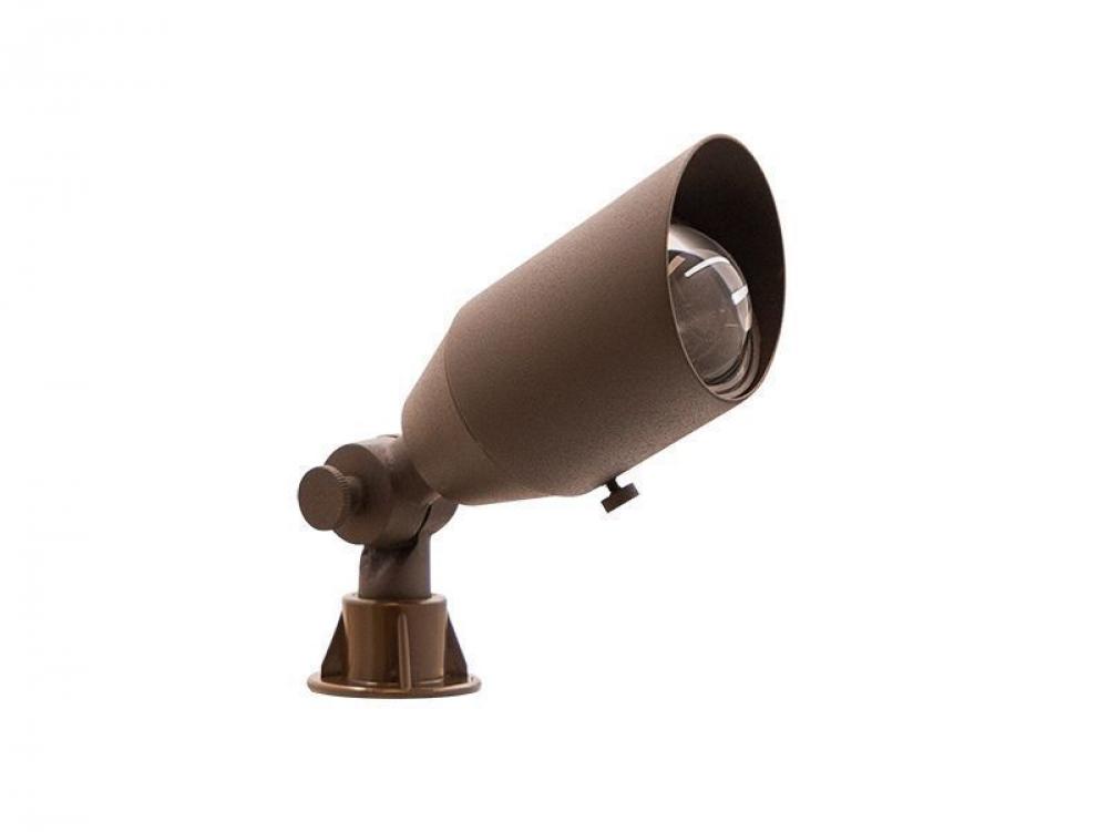 SOLID BRASS LANDSCAPE UPLIGHT 5W, 12V AC/DC, IP65, 300LM, 3000K, 90°~10° ADJ, BRONZED SOLD BRASS