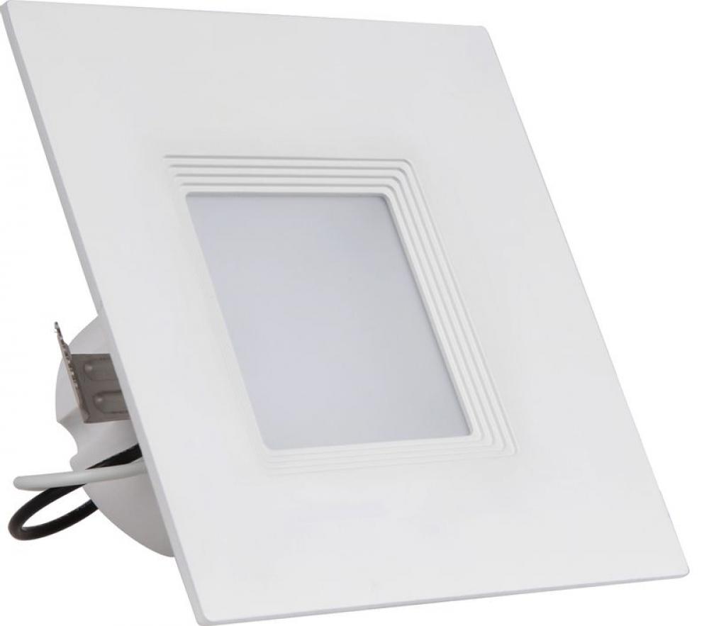 4" LED SQUARE DOWNLIGHT, CRI90, 9W, 625 LUMENS, DIMMABLE, 3000K, E26 ADAPTER INCLUDED, WET LOCA.