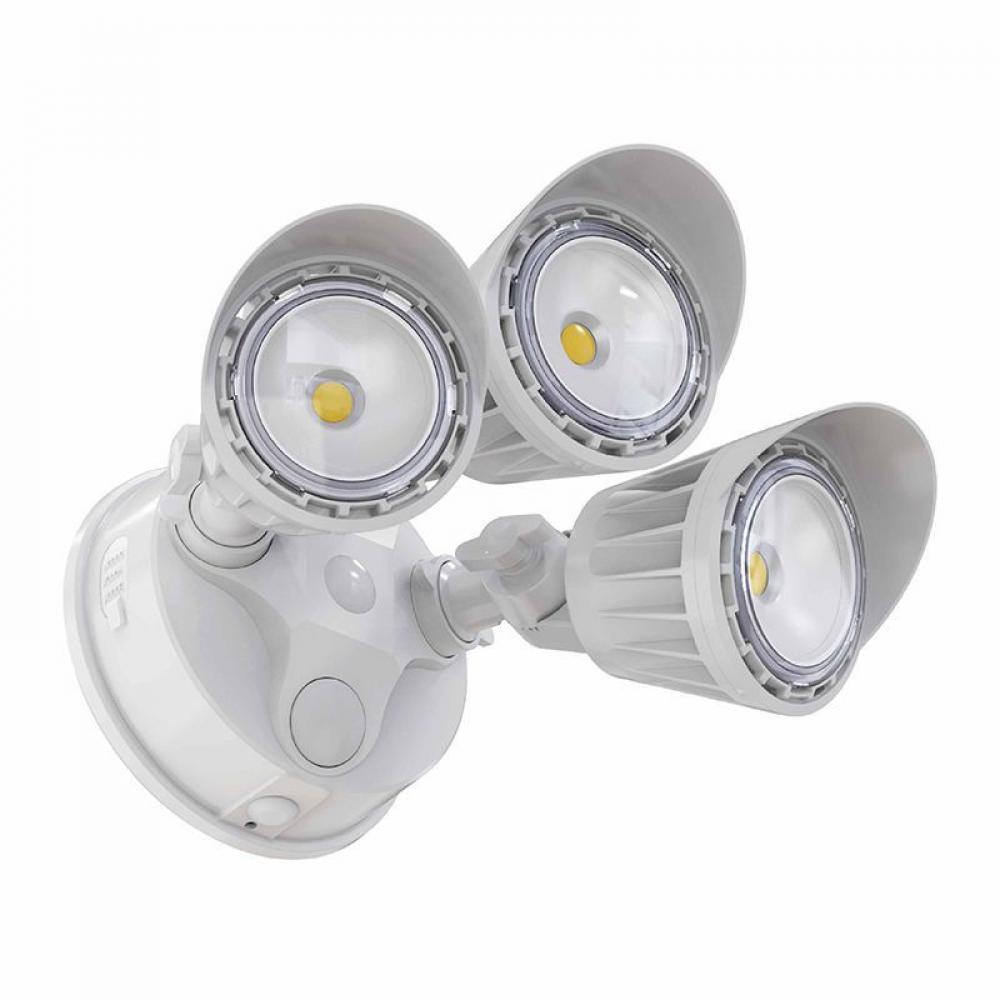 30W 3CCT 30/40/50K BRONZE 3-HEADS SECURITY LIGHT - WITH MOTION SENSOR