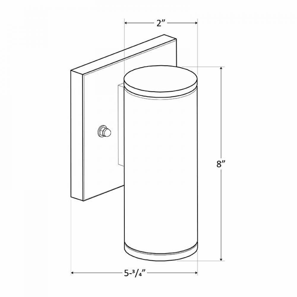 2in WALL CYL. DOWN LIGHT 6W 30K/40K/50K DIM. - BLACK