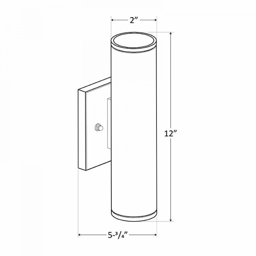 2in WALL CYL. U/D 2X6W 30K/40K/50K DIM. - BLACK