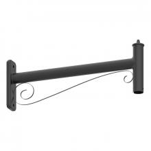 Westgate MFG C3 DAB-PB-B - DAB DECORATIVE STRAIGHT POLE BRACKET MODEL B, FOR FLAT OR ROUND POLES, BLACK