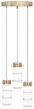 Westgate MFG C3 LCFB-3LR-MCT5 - TRIPLE PENDANT INTEGRATED LED WITH FROSTED ETCHED GLASS SHADES, ROUND CONFIG