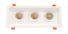 Westgate MFG C3 LRD-10W-27K-WTM3-WH - LED RECESSED LIGHT WITH 3 SLOT WHITE TRIM