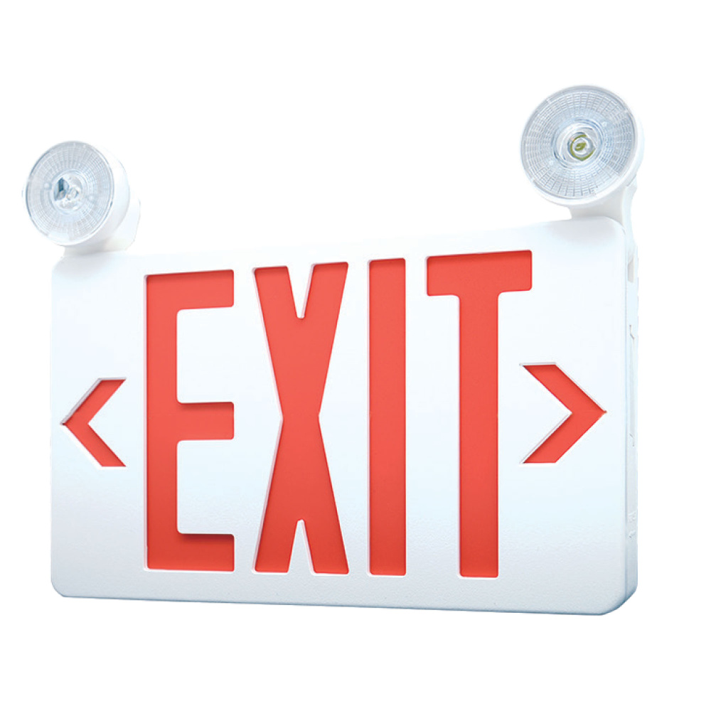 Elken 12" Standard LED Red Exit Emergency Combo Light