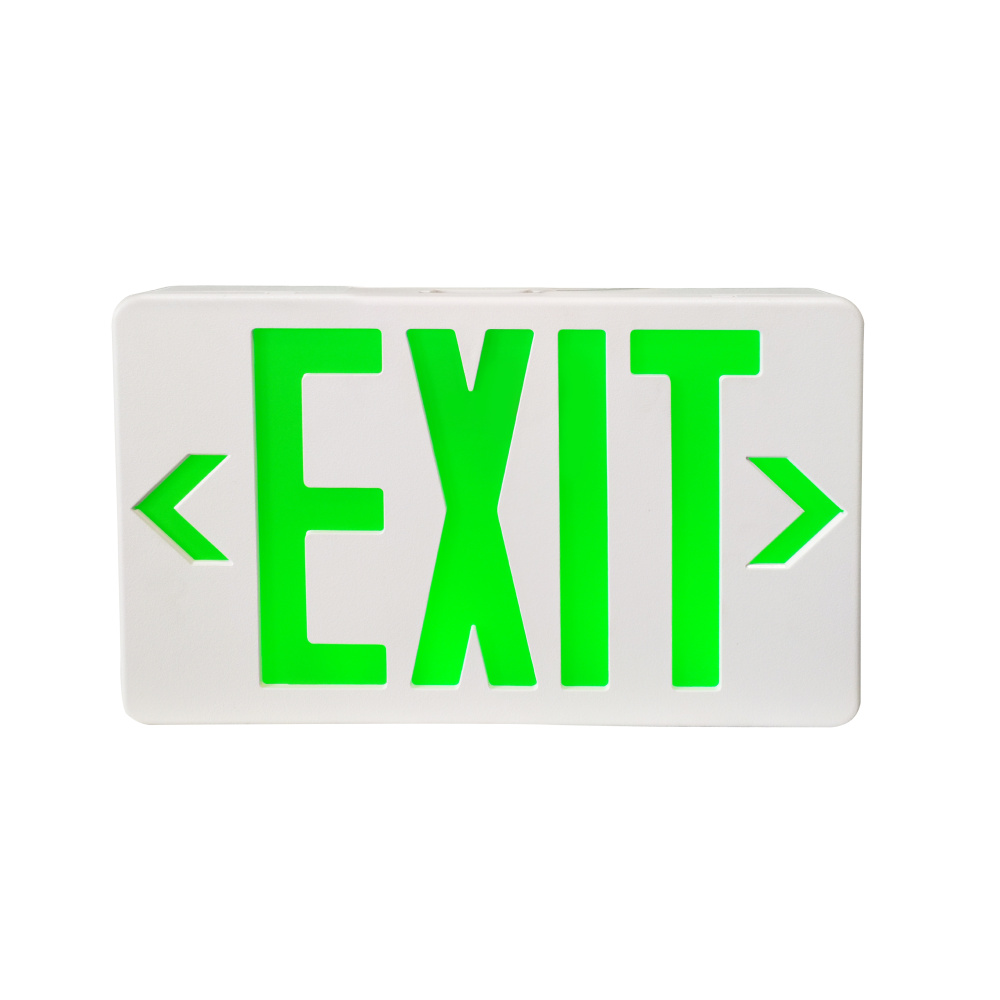 Rockford 12" Green LED Standard Exit Sign with White Housing