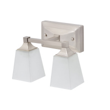 RP Lighting Plus Fans 4909BN-2 - Lexi 2-Light Frosted Glass Shade Vanity, Brushed Nickel