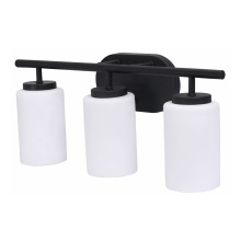 RP Lighting Plus Fans 4918MBK-3 - Trestle 3-Light Frosted Opal Glass Shade Vanity, Matte Black