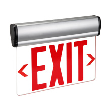 RP Lighting Plus Fans RXL17RBA - Burton 13" Red LED Single Face Edge-Lit Exit Sign with Brushed Aluminum Housing