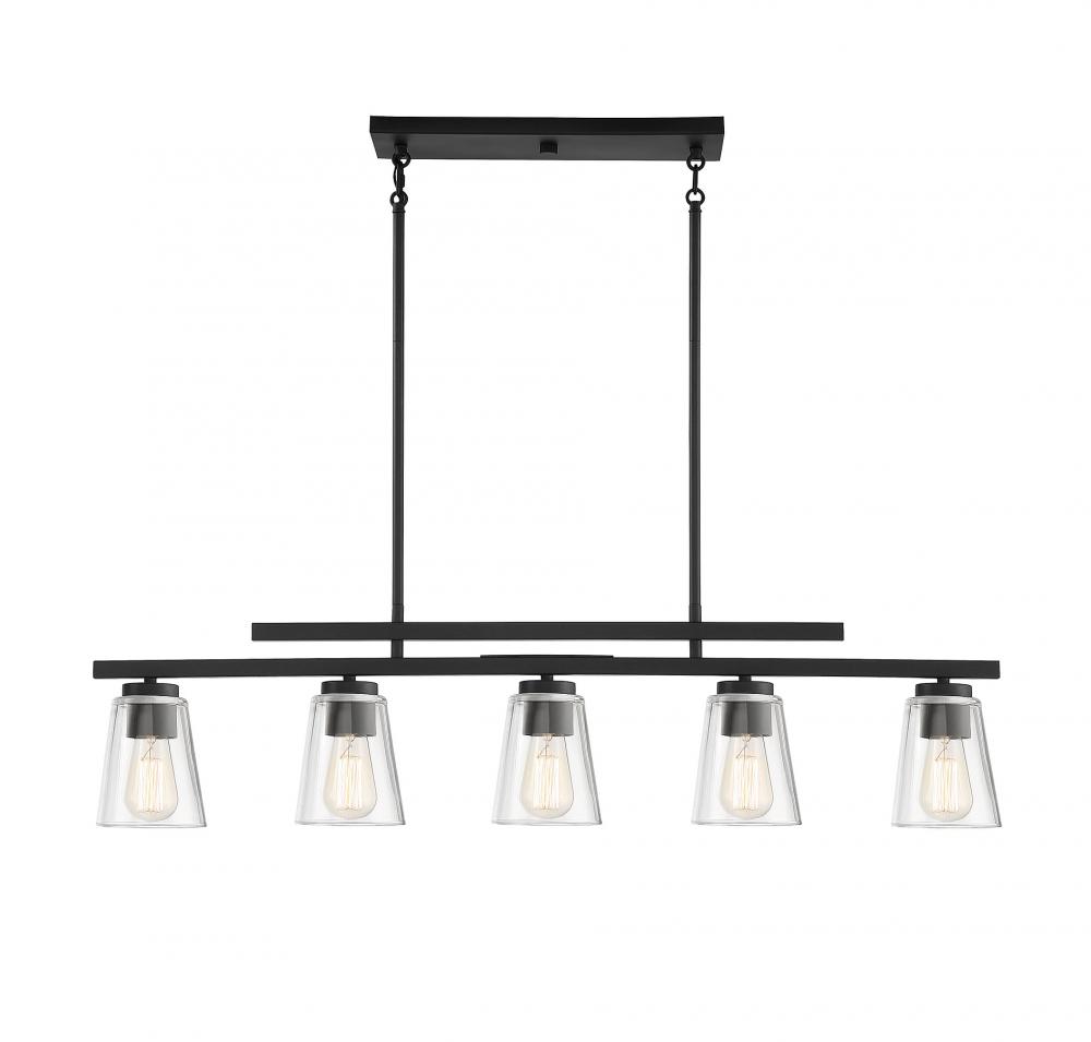 Calhoun 5-Light Linear Chandelier in Matte Black