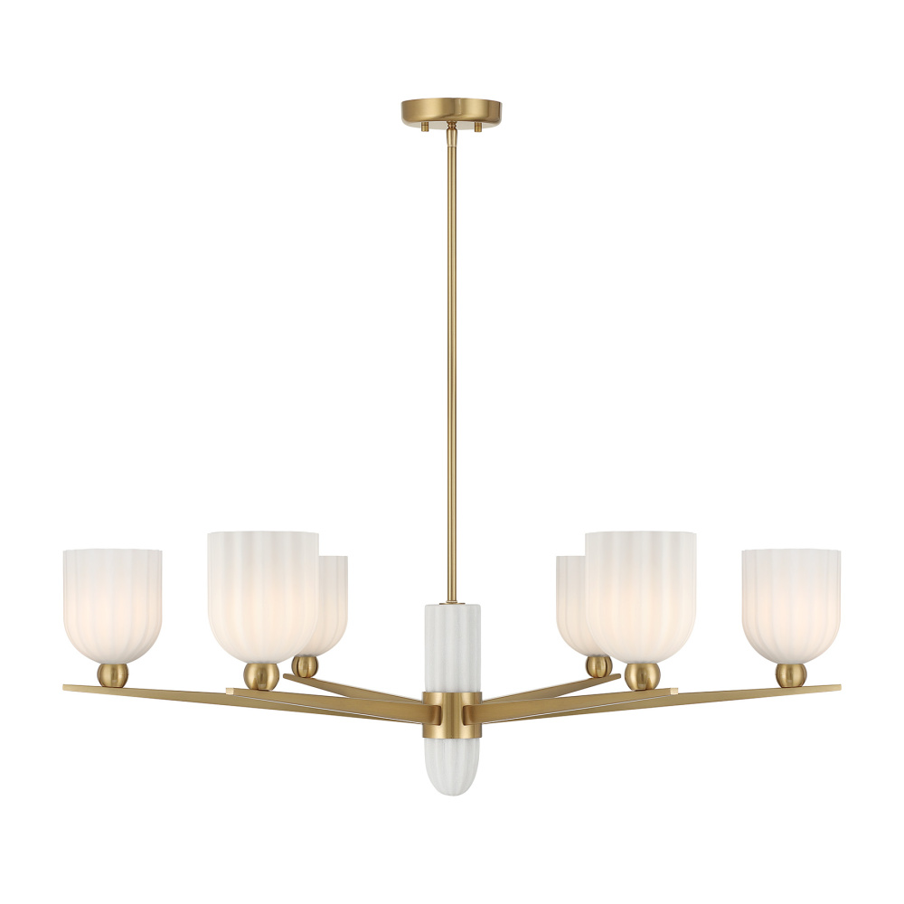 Collier 6-Light Chandelier in Warm Brass