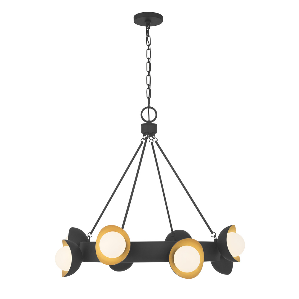 Pierson 8-Light Chandelier in Black Cashmere and True Gold