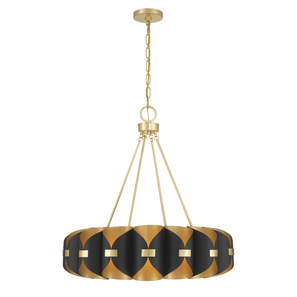Pelham 16-Light Chandelier in Black Cashmere and True Gold