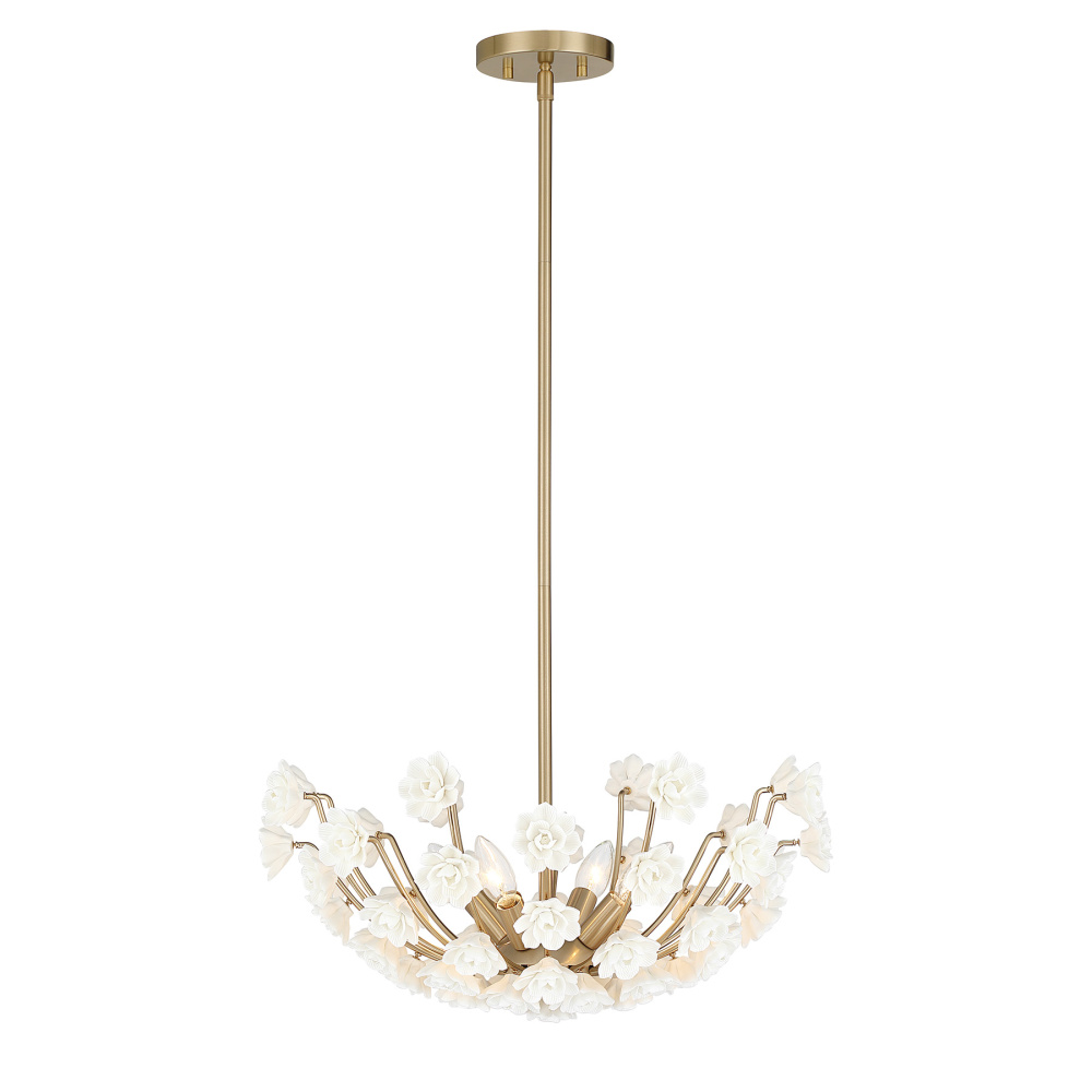Flores 4-Light Chandelier in Noble Brass by Breegan Jane
