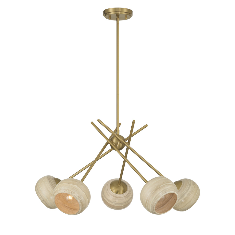 Jasper 5-Light Chandelier in Warm Brass