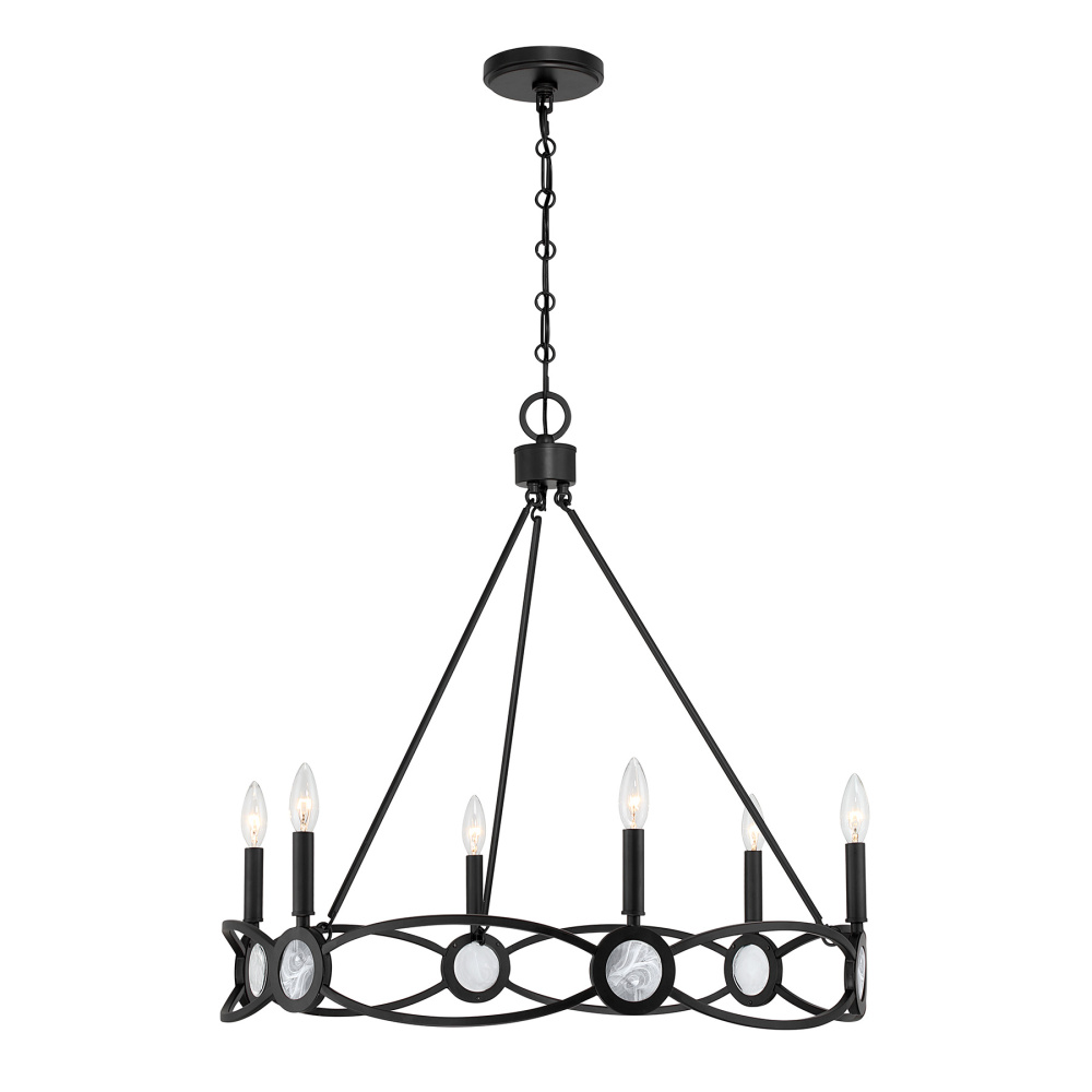 Minette 6-Light Chandelier in Matte Black