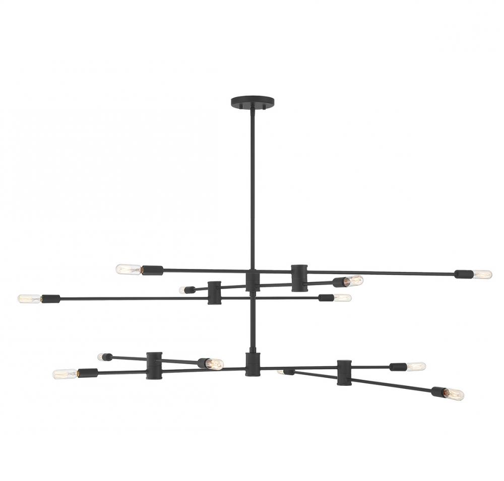 Lyrique 12-Light Chandelier in Matte Black