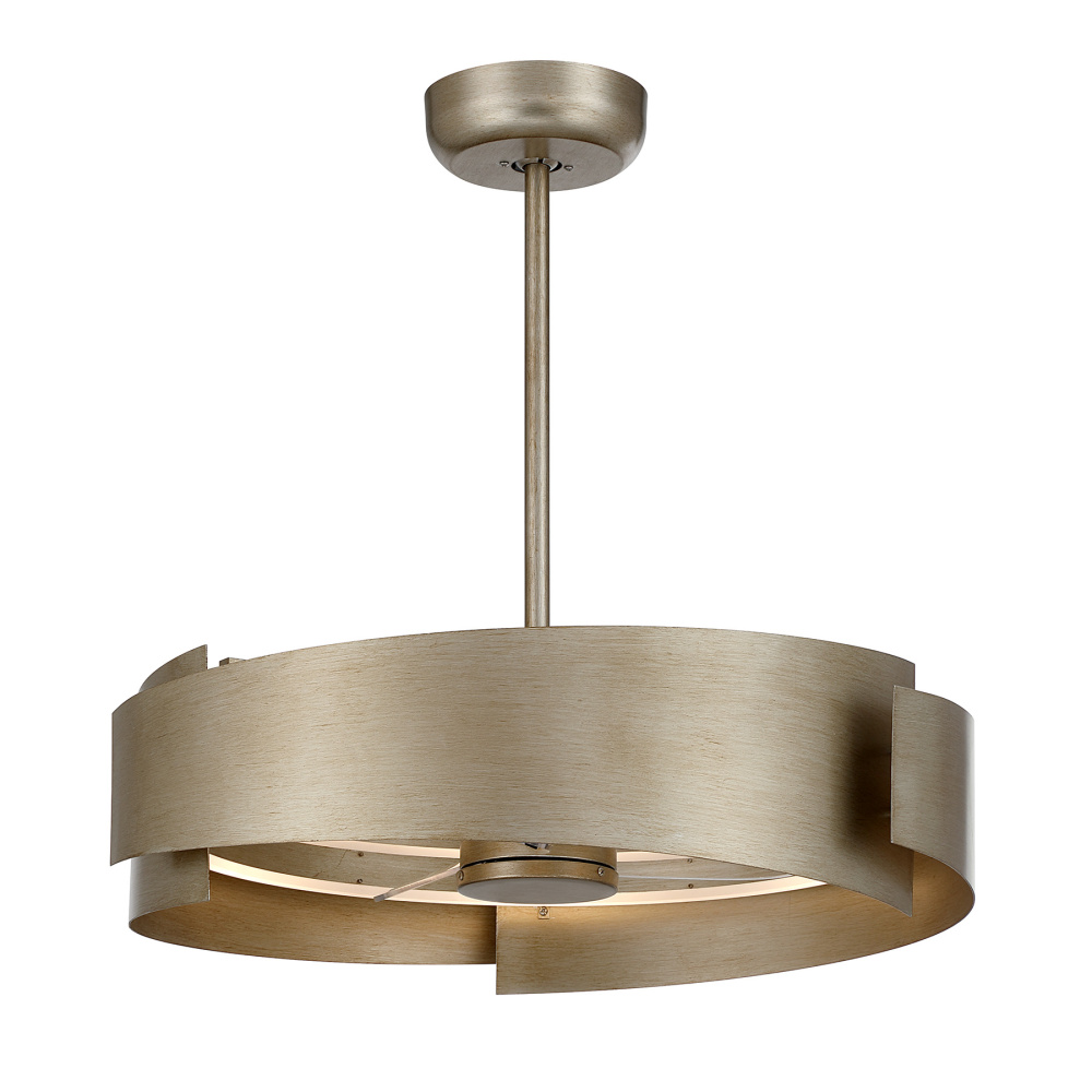 Amiena LED Fan D'Lier in Silver Patina