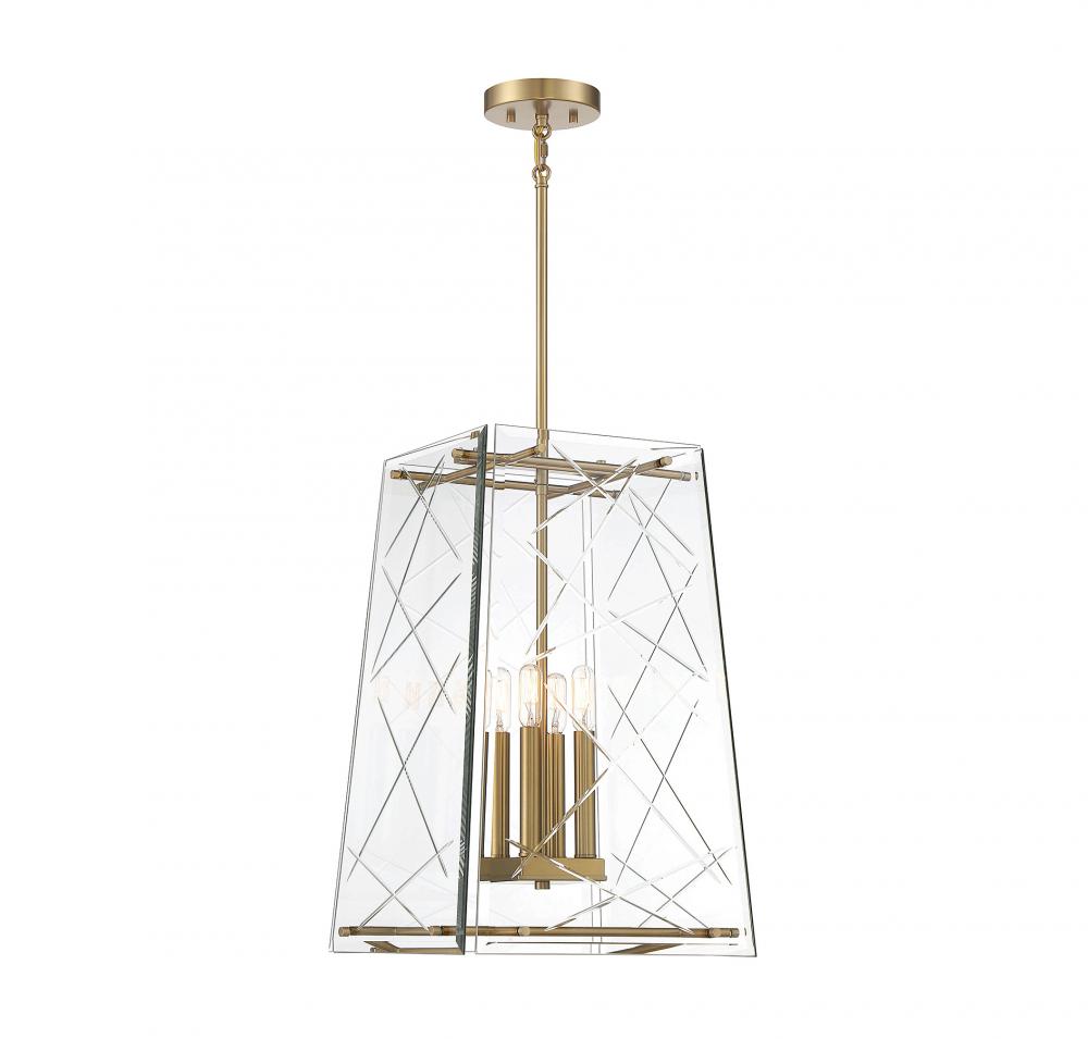 Kole 4-Light Pendant in Warm Brass