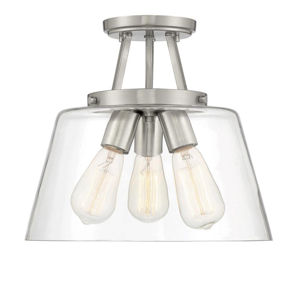 Calhoun 3-Light Ceiling Light in Satin Nickel