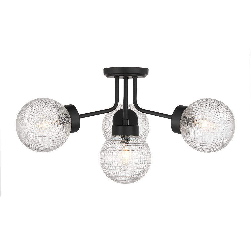 Coral 4-Light Semi-Flush in Matte Black