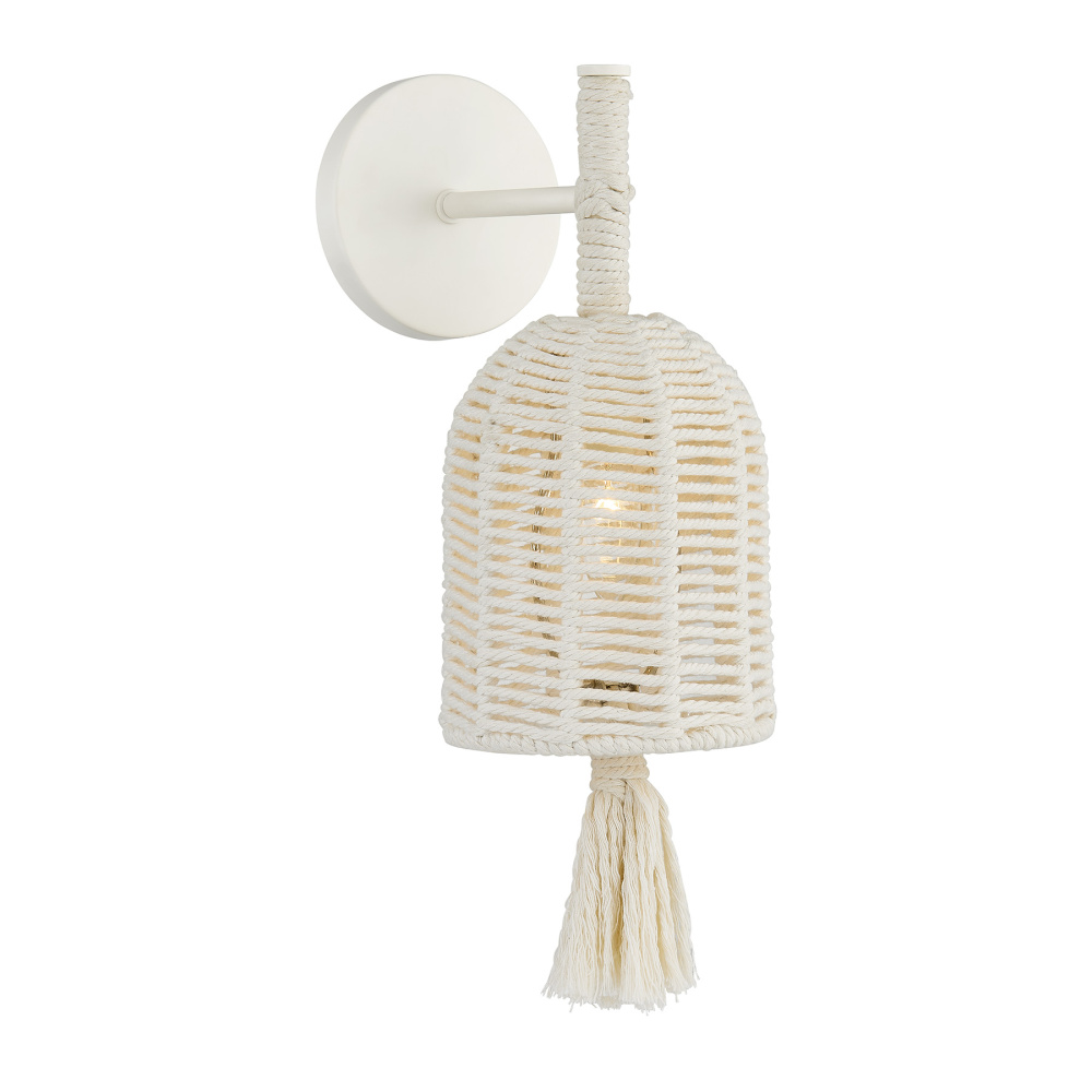 Lunara 1-Light Wall Sconce in Cotton by Breegan Jane